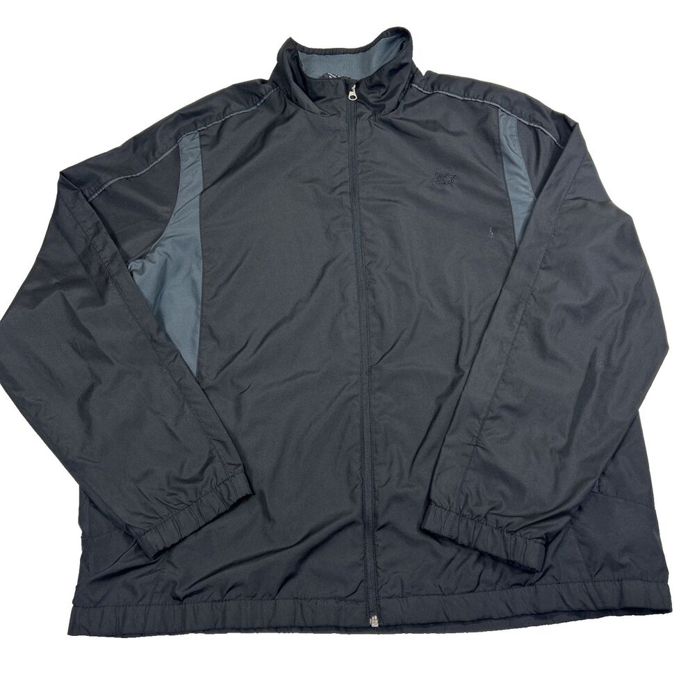 Starter Jacket Black Green Windbreaker Mens XL 46-48 Full Zip Lightweight Mesh